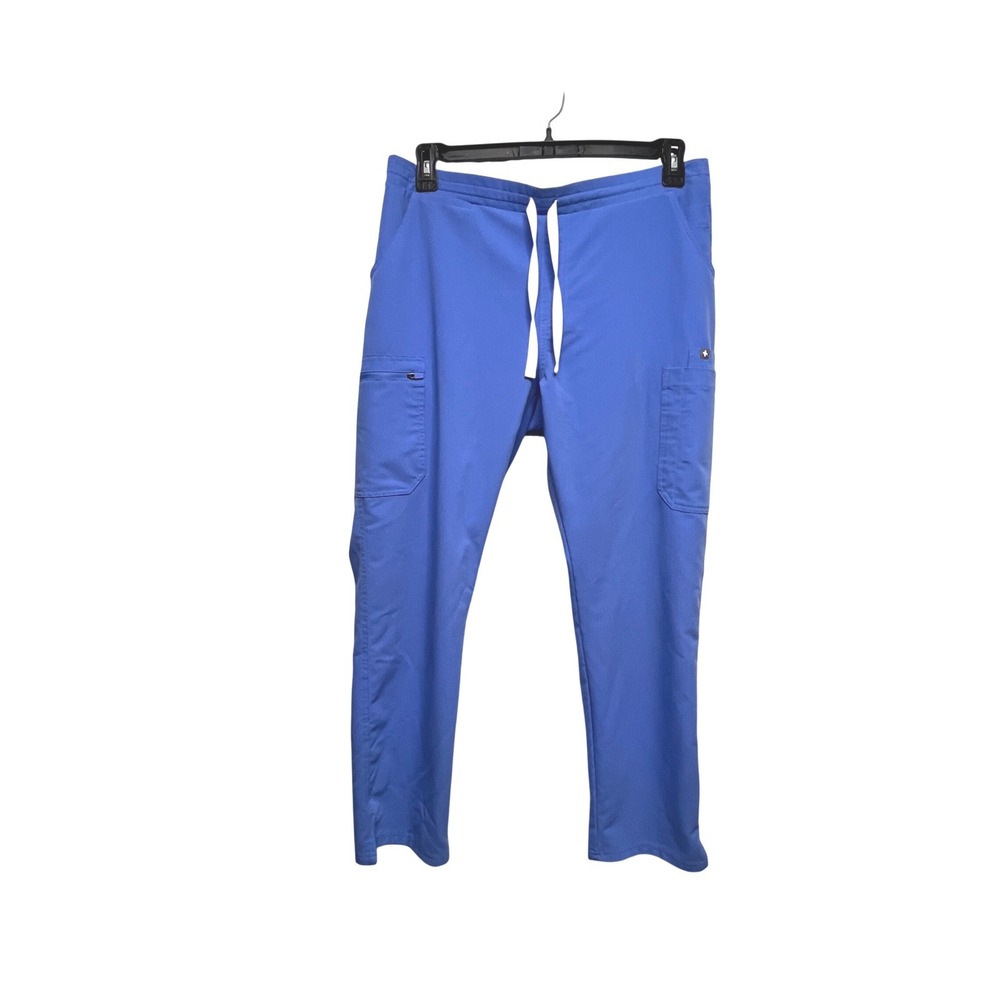 FIGS Yola High-Rise Slim Scrub Pant Light Blue Womens Large Scrubs Medical